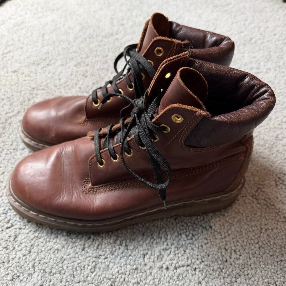 Vintage Dr. Martens Boots Rare 7 Eyelet Almond Toe - Made in England - Size UK7